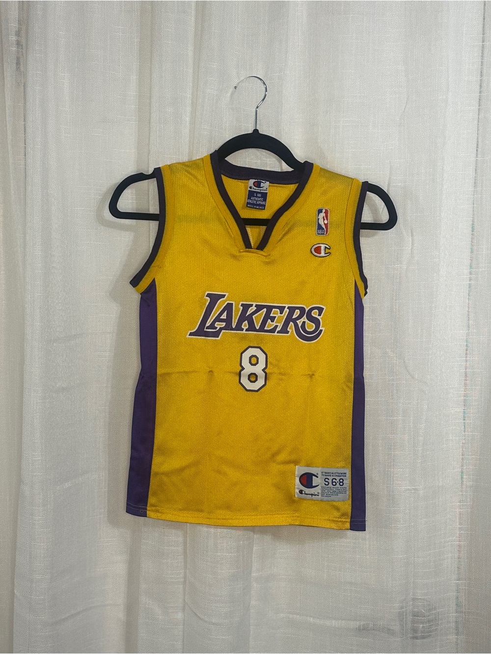 Champion Kids Los Angeles Lakers Yellow & Purple Kobe Bryant Jersey #8, Size 6-8